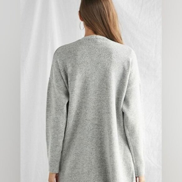 3/$20 Forever 21 Open Front Cardigan Sweater Boucle Knit Long Relaxed Slouchy - Picture 9 of 11
